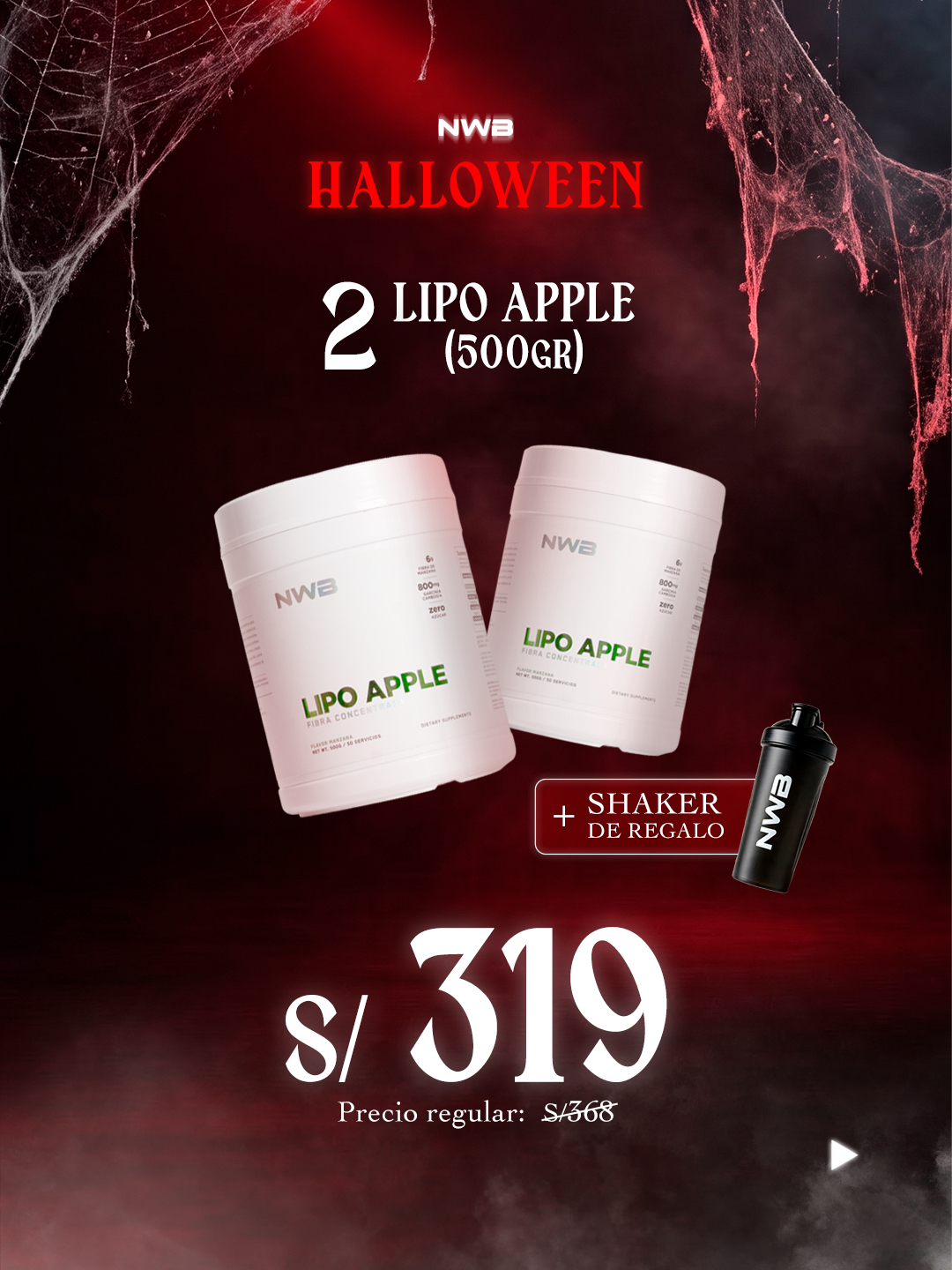 2 LIPO APPLE FIBRA CONCENTRADA NWB 500gr - PROMOCIÓN HALLOWEEN